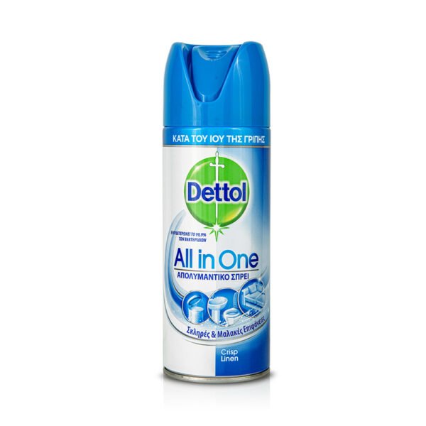 180796 DETTOL ALL IN ONE Απολυμαντικό Spray Crisp Linen 400ml 5208070000042